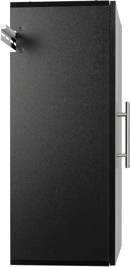 Prepac HangUps 24” Wall Mount Storage Cabinet, Ideal Bathroom, Laundry, Kitchen, Office, Garage Cabinet for Organization and Extra Storage, Attaches to Wall Mounted Rail, 24”W x 30”H, 12”D, Black