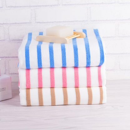 JML Beach Towels Set of 2, 30" x 60", Large Microfiber Bath Towel Cabana Stripe, Quick Drying Absorbent for Sauna, Shower, Gym, Summer Party, Sport, Swimming, Pool, Yoga, Camping, Coffee
