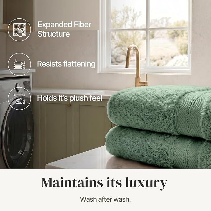 Modern Threads 4-Pack SpunLoft Bath Sheet Eucalyptus 35x66