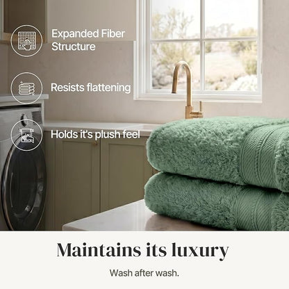 Modern Threads 4-Pack SpunLoft Bath Sheet Eucalyptus 35x66