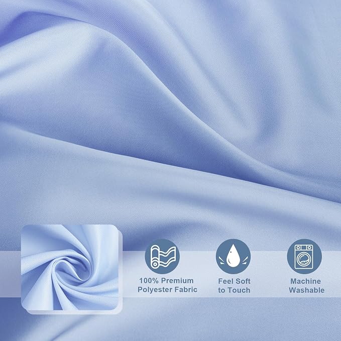 AooHome Fabric Shower Curtains, Cloth Ombre Blue Shower Curtain Sets, Washable Fabric Blue and White Shower Curtain, Rustic Farmhouse Bathroom Shower Curtains, 72x78 Inches
