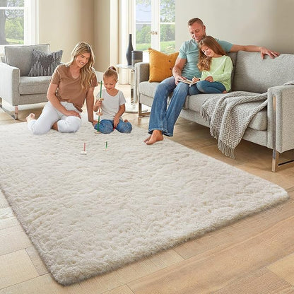 Ophanie 6x9 Area Rugs,Upgrade Non-Slip Fluffy Soft Rugs for Living Room,Large Shag Ivory Fuzzy Plush Rug,Shaggy Big Carpets for Bedroom,Kids Boys Girls Dorm Nursery Decor with Over 99 pcs Pile fibers