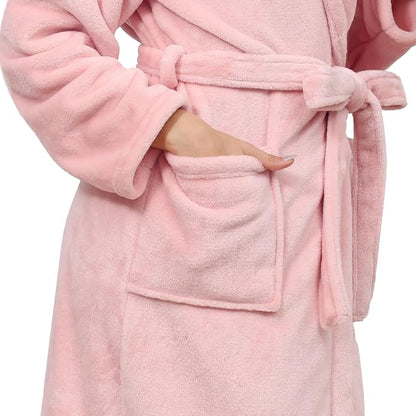 Fluffy Soft Robes for Women, Warm Fleece Womens Robe, Cozy Bathrobe | Plush Bathrobe for Women, Long Fuzzy Lightweight Bath Robe with Pockets for Shower Spa Hotel House Pool