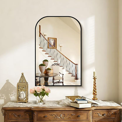 COFENY Bathroom Mirror, 20x30 inch Black Rectangle Wall Mounted Mirror with Thin Frame, Bathroom Vanity Mirrors for Over Sink, Entryway, Living Room, Bedroom