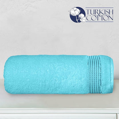 Elegant Comfort Premium Turkish Cotton 1 Piece Jumbo Bath Towel - 35 x 70 inch, Luxurious Hotel Spa Quality 100% Turkish Cotton Large Bath Towel - Highly Absorbent - Soft Bathroom Towel, Aqua
