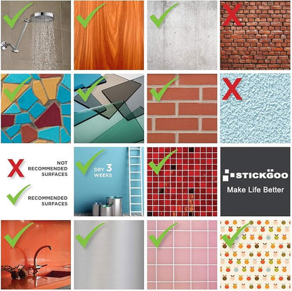 STICKGOO Arabesque Tile Peel and Stick Backsplash, 12”X12” Self Adhesive Wall Tiles (Pack of 10, Thicker Design) (Multi)