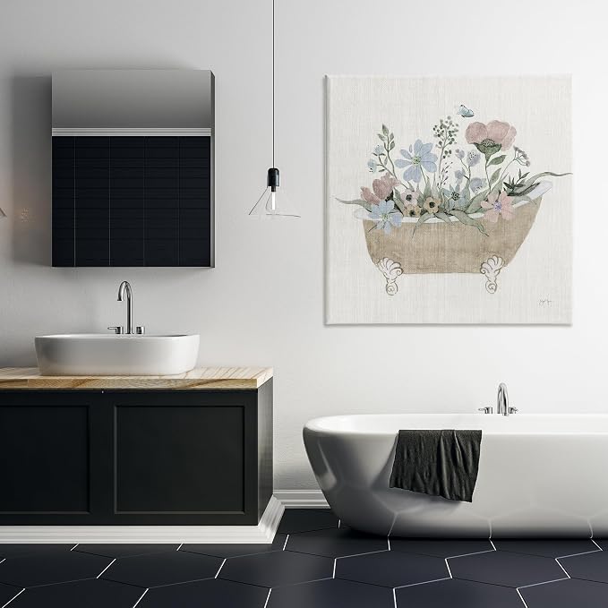 Stupell Industries Rustic Botanicals in Tub Canvas Wall Art, design by Janet Tava, 36 x 36 | Stupell Industries | 36 x 36 Inches, Easy to Hang and Sturdy, Made in USA, by Janet Tava