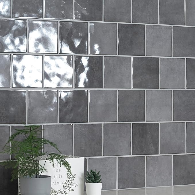 MSI Renzo Storm 5 in. x 5 in. Glossy Ceramic Square Wall Tile for Bathroom, Kitchen Backsplash, Accent Wall, and Shower