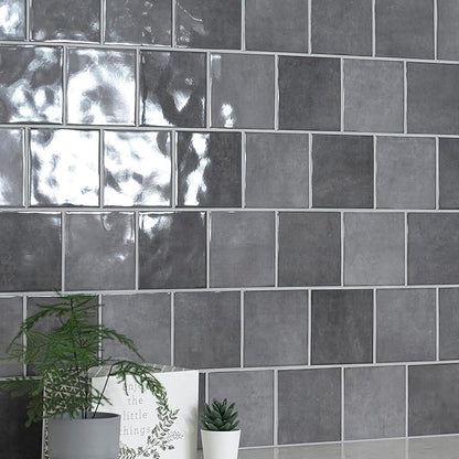 MSI Renzo Storm 5 in. x 5 in. Glossy Ceramic Square Wall Tile for Bathroom, Kitchen Backsplash, Accent Wall, and Shower