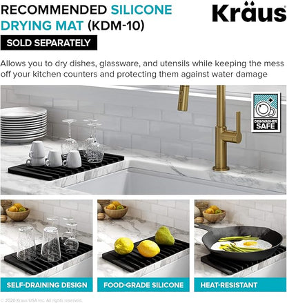 KRAUS Kore 57-inch Undermount Workstation 16 Gauge Single Bowl Stainless Steel Kitchen Sink with 10 Accessories, KWU210-57