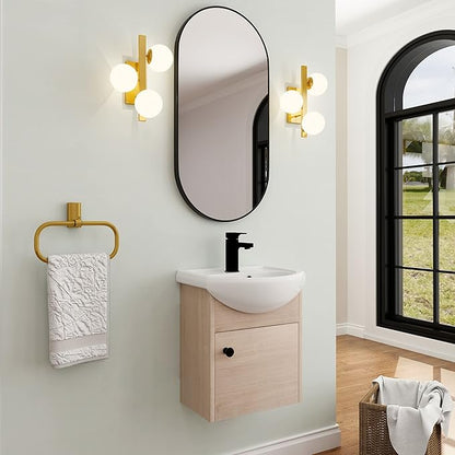 18" Bathroom Vanity with Sink for Small Space, Floating Mordern Bathroom Vanity with Soft Close Door, Bathroom Sink Vanity Combo,Wall Mounted Bathroom Vanities