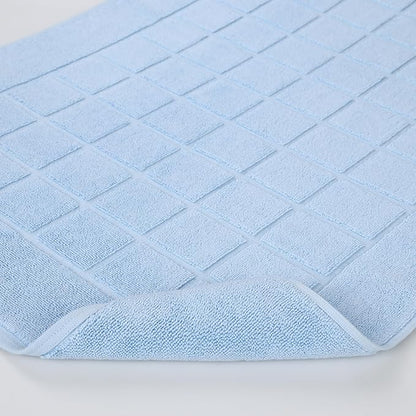 Superior 100% Cotton Bathmat Set, Bath Mats, Bathroom Decor, Shower, Bathtub Essentials, Home Accessories, Small Washable Rug, No Backing, Heavyweight, Nora Collection, Set of 2, 22" x 35", Light Blue