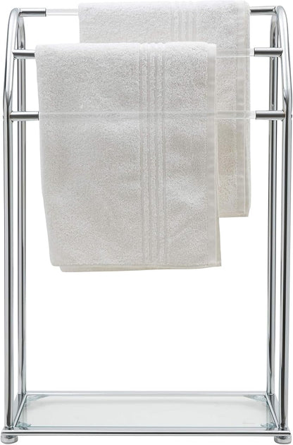 Organize It All 3 Bar Bathroom Towel Drying Rack & Holder with Shelf , Chrome, 62443W-1
