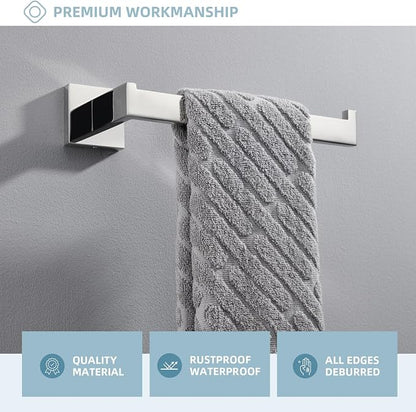 Angle Simple Towel Holder for Bathroom, Hand Towel Bar, Polished Chrome | Rustproof SUS304 Stainless Steel, Open Arm Hanger with Clean Modern Style, Use for Kitchen Shower Vanity Sink, Screw Mount