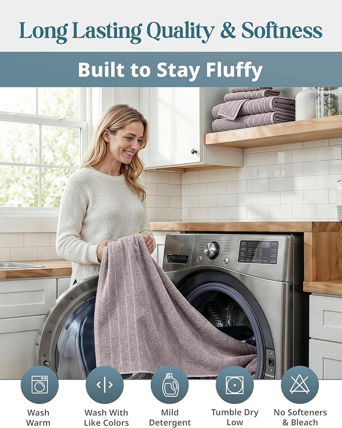 Casa Platino Towel Set Quick Dry 100% Cotton 12 Piece Soft - Platinum | Set Of Towels - Ring-Spun Durability, Ring-Spun Cotton, Terry Weave Comfort, Long-Lasting Comfort, Hotel-Style Look