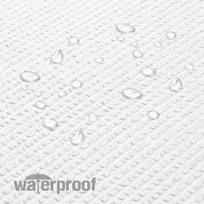 OVZME Berry White Shower Curtain, Embossed Textured Fabric Shower Curtain for Bathroom - Soft Cloth & Hotel Spa Luxury, Water Repellent, Machine Washable Long Shower Curtain, 72X78, White