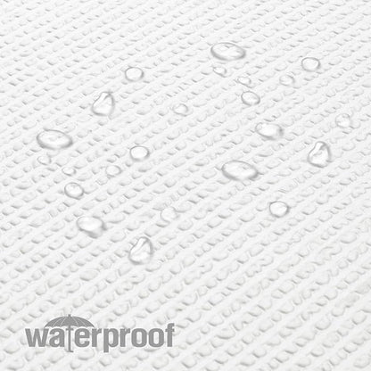 Berry Extra Long White Shower Curtain 96 Inch Long, 3D Embossed Texture Fabric Bathroom Shower Curtain, Large Hotel Bath Curtain with 12 Holes, Washable Cloth Shower Curtains, 72x96, White