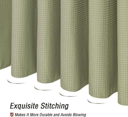 230GSM Sage Green Shower Curtain, 72 X 72 | 230GSM Fabric Shower Curtain for Bathroom - Soft Cloth & Hotel Spa Luxury, Water Repellent, Machine Washable