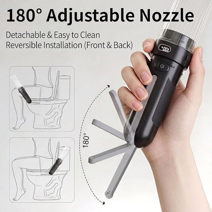 Portable Bidet for Travel,Personal Hygiene Sprayer Bottle for Women Men | Mobile Bidet Portable for Toilet,Electric Handheld High-Pressure Foldable USB-C Battery-Powered