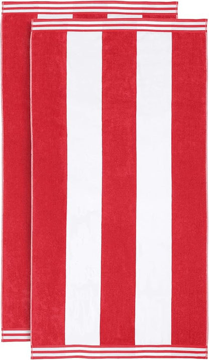 Superior Oversized Beach Towel, Red (Set of 2)