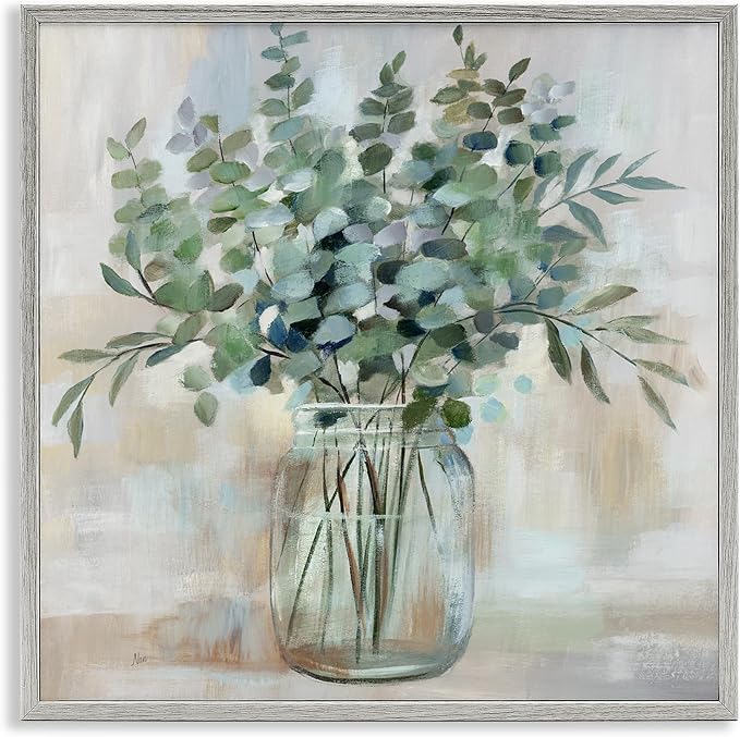 Soothing Eucalyptus Herb Arrangement, 17 x 17 Inch Framed Giclée Print | Stupell Industries · By Nan · Ready to hang · Perfect for farmhouse or rustic rooms · Made in USA
