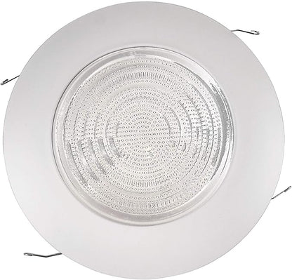 NICOR Lighting 6 inch White Recessed Shower Trim with Glass Fresnel Lens (17502)