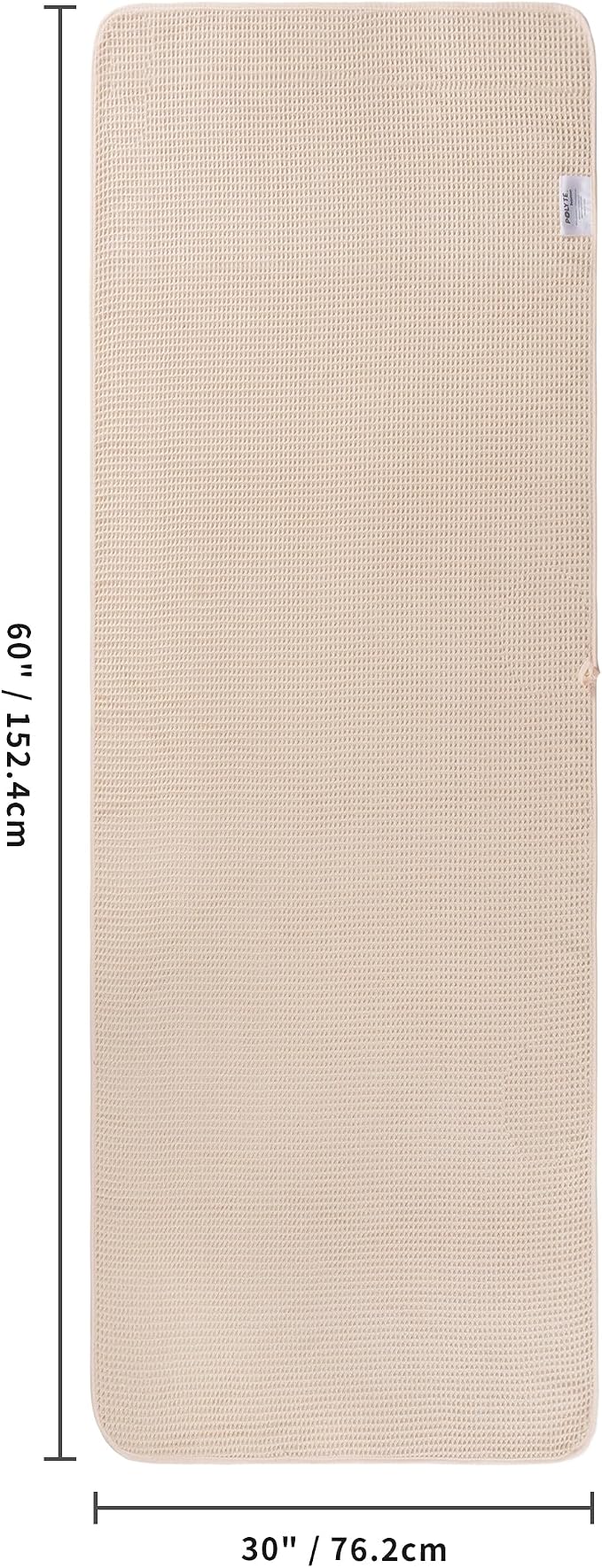 POLYTE 430 GSM Poly Blend Microfiber Quick Dry Waffle Bath Towel, 30x60 in | 4 Pack, Oversize, Lint Free, Body Towel