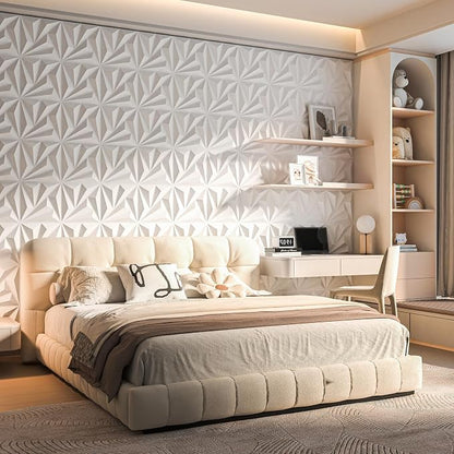 Art3d 20 Pack Decorative 3D Wall Panels, 19 Sq.feet PVC Interior Wall Décor, 11.8"x11.8", White