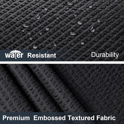 Black Shower Curtain for Bathroom 72x72 Inch, 3D Embossed Textured Waffle Fabric Shower Curtains, Soft Hotel Farmhouse Style, Water Repellent, Machine Washable, Black, 72" W x 72" L