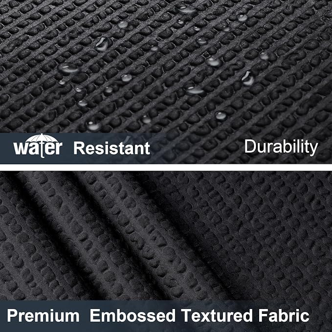 Black Shower Curtain for Bathroom 84 Inches Eatra Long, Elegant 3D Embossed Textured Cloth Waffle Shower Curtain, Modern Luxury Hotel Style, Water Repellent, Machine Washable, 72X84, Black