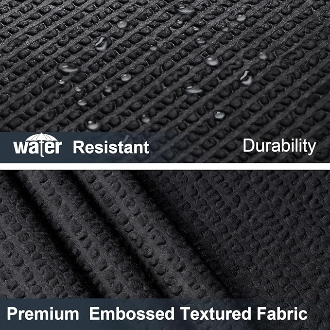 OWENIE Black Stall Shower Curtain for Bathroom, 3D Embossed Textured Fabric Small Shower Curtain for Narrow Stall Size, Machine Washable Water Resistance, Hotel Style, 36" W x 72" L, Black