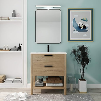 30 Inch Modern Bathroom Vanity with Soft Close Door and Ceramic Sink