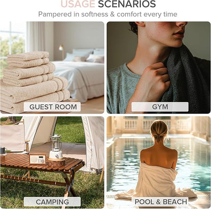 Comfort Spaces Luxury Bath Towel Set - 6 Piece - 2 Bath, 2 Hand, 2 Washcloth - Pink - Cotton - Quick Dry - Soft - Lightweight - Blush