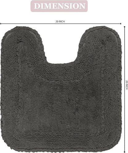 Home Weavers Radiant Collection 100% Cotton Bathroom Rugs Set, Washable Rug, Soft Cotton Extra Soft and Absorbent Bath Rug, Kitchen Mat, Bath Mat Set, Bath Floor Mat Non Slip, 20"x20" Contour, Gray