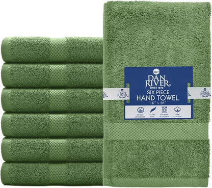DAN RIVER Luxury Hand Towel – Soft, Absorbent, Quick-Drying, Premium Cotton Towel, Perfect for Everyday Use, 16x28 Inches - Sage Green