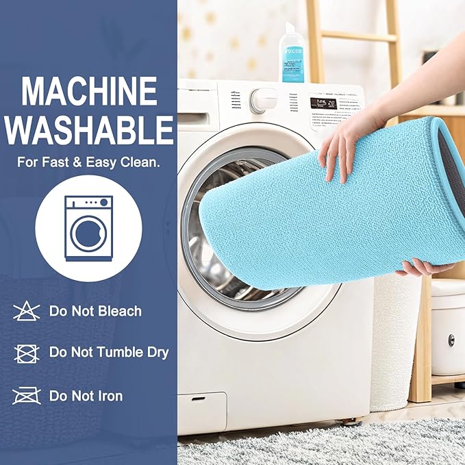 OLANLY Memory Foam Small Bathroom Rugs 24x16, Absorbent Bath Mat, Sky Blue | Soft Quick Dry Bath Rugs, Non-Slip Carpet, Machine Washable Mat for Bathroom Floor, Tub and Shower, Home Decor Accessories