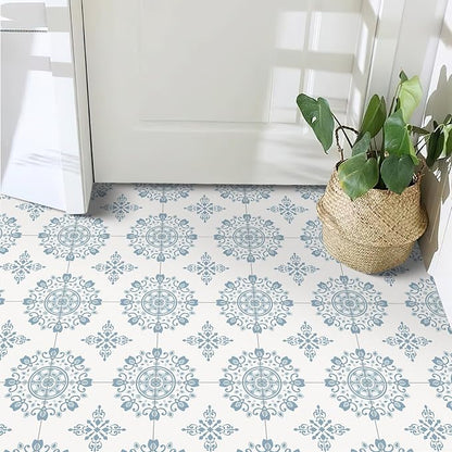 Peel & Stick Floor Tile Stickers, DIY Flooring for Kitchen, Dining Room, Bathrooms, Pet House and More, Self-Adhesive 8x8 inches,10 Pack (1640)