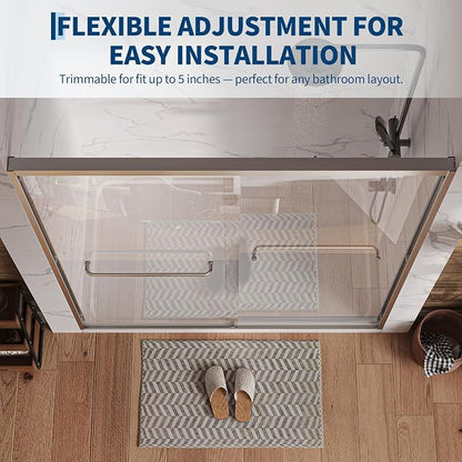 Garvee 56-60"W x 72"H Sliding Shower Door 1/4" Tempered Glass Double Bypass Enclosure with Trimmable Width and Easy Clean Nano Coating Matte Silver