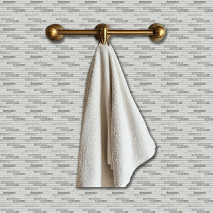 36 Pcs Tile Stickers White-Gray Texture Peel and Stick Long Strip Wall Tile Stickers Waterproof Self Adhesive Stick on Tiles Decals for Kitchen Bathroom Wall Art Decor, 4×4 Inch