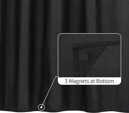 ALYVIA SPRING Waterproof Fabric Shower Curtain or Liner Black, 72x72 | 3 Magnets, Soft Cloth & Hotel Quality, Machine Washable, Light-Weight, Standard Size