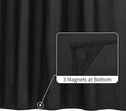 ALYVIA SPRING Extra Long Waterproof Fabric Shower Curtain Liner Black 72x84 | 3 Magnets, Soft Cloth & Hotel Quality, Machine Washable, Light-Weight, Extra Long Size
