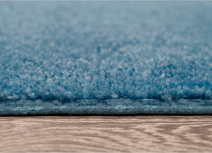 Garland Rug Traditional Nylon Washable Basin Blue 3 Bath Rugs (17" X 24", 21" X 34", 21" X 34") - Soft, Absorbent, and Stylish for Your Bathroom