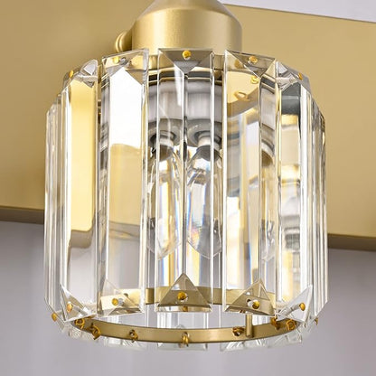 PRESDE 2 Crystal Bathroom Lights Fixtures Modern Gold Vanity Lights Fixtures Over Mirror Modern Bath Wall Lighting
