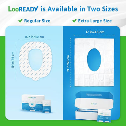 Toilet Seat Covers Disposable Flushable - Regular Size (16x19”) - Travel Size Individually Wrapped, Soft & Strong, Pocket Size for Public Restrooms at the Office, for Commuters or Holiday (30 Pack)