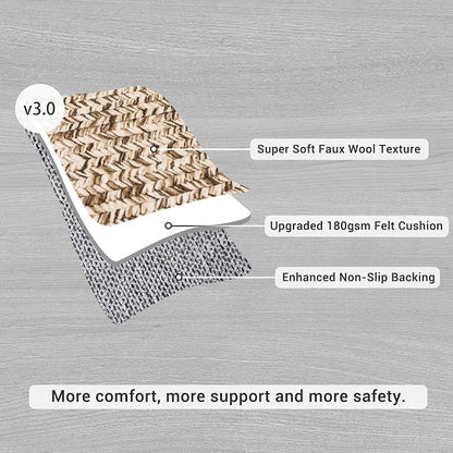 Printed Washable Area Rug 9 x 12 Rug for Living Room Modern Rugs for Bedroom Imitation Braided Large Area Rug Non Slip Throw Rugs Stain Resistant Carpet for Nursery Dining Room 9'x12' Natural