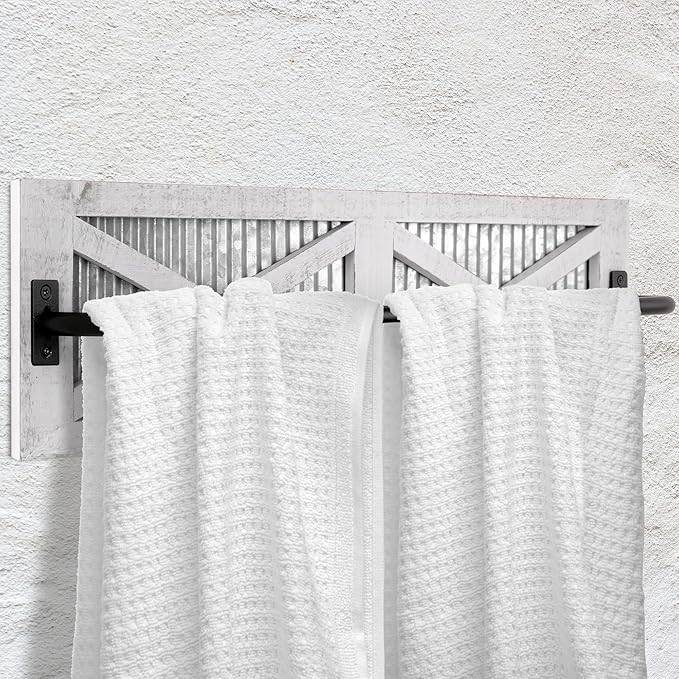 Autumn Alley Farmhouse Rustic Towel Rack Holder - Wood Towel Rack - Farmhouse Towel Holder for Rustic Bathroom and Farmhouse Kitchen Style Décor - 24" Wall Mounted, Rustic White