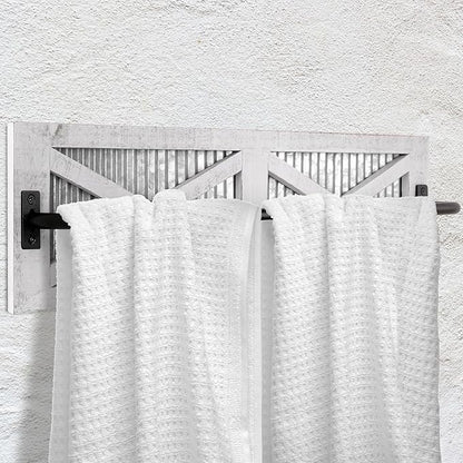 Autumn Alley Farmhouse Rustic Towel Rack Holder - Wood Towel Rack - Farmhouse Towel Holder for Rustic Bathroom and Farmhouse Kitchen Style Décor - 24" Wall Mounted, Rustic White