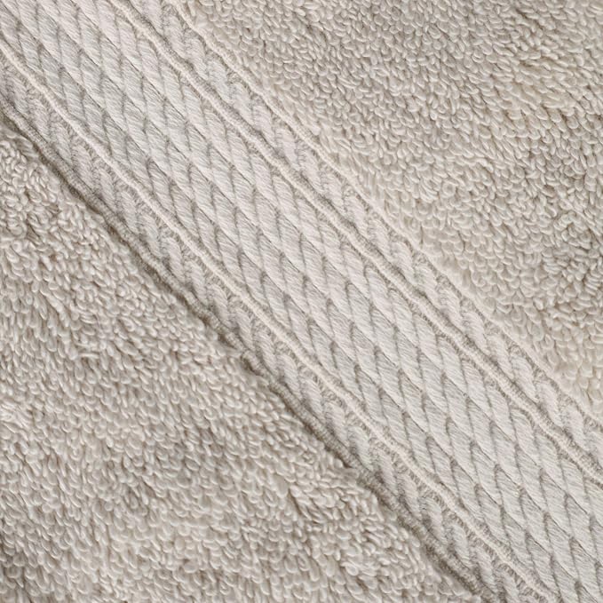 SUPERIOR Egyptian Cotton Ultra Plush & Absorbent, 3 Piece Set, Stone | Quick Dry, Soft Luxury Towel Set, Bath Essentials, Guest Bath, Spa, 1 Bath, 1 Hand, 1 Face Towels, Madeline Towels