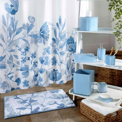 Izod - Bathroom Set, 4pc Resin Countertop Accessories, Modern Home Decor, Dorm Room Essentials (Marina Collection, Blue)