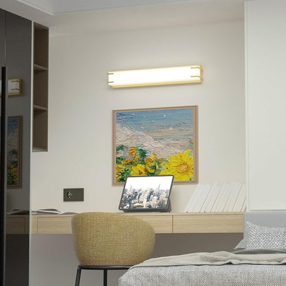 LED Bathroom Light Fixtures Over Mirror 24.4” Vanity Light with Milky White Lampshade 4000K Daylight Gold Bath Bar (Gold)